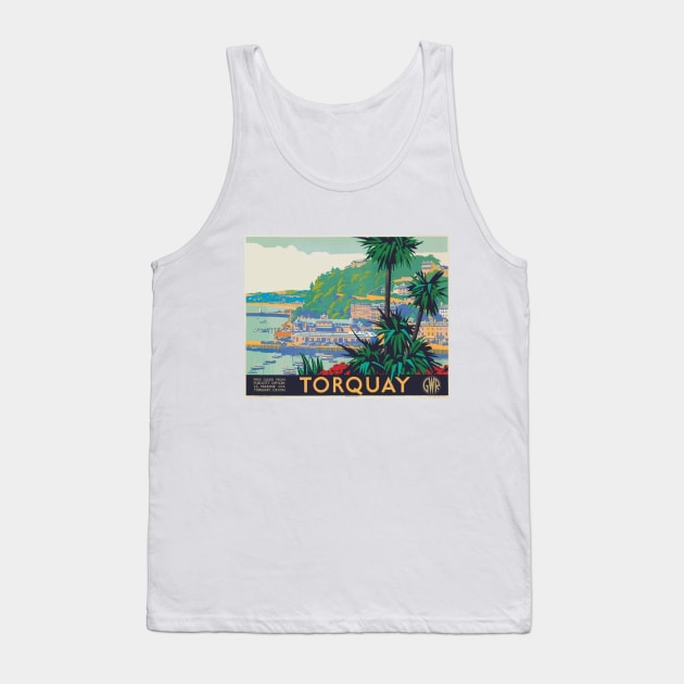 Vintage British Rail Travel Poster: Torquay on the South Devon Coast Tank Top by Naves